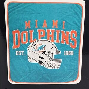 Miami Dolphins‎ NFL Ultra Soft Tailgate Throw 50x60 Pegasus Binding Edge Blanket